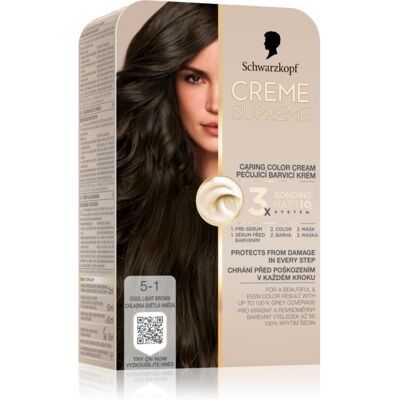 Schwarzkopf Creme Supreme Permanent-Haarfarbe Farbton 5-1 Cool Light Brown 60 ml Schwarzkopf Creme Supreme Permanent-Haarfarbe Farbton 5-1 Cool Light Brown 60 ml