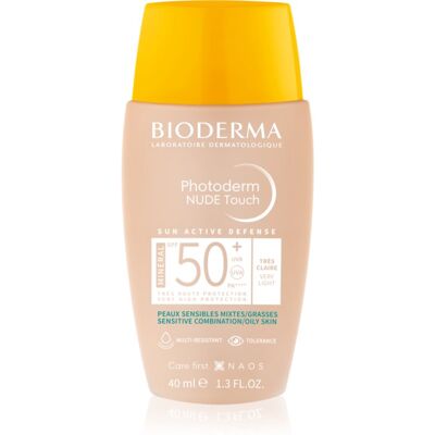 Bioderma Photoderm Nude Touch mineralisches Bräunungsfluid für das Gesicht SPF 50+ Farbton Very light 40 ml Bioderma Photoderm Nude Touch mineralisches Bräunungsfluid für das Gesicht SPF 50+ Farbton Very light 40 ml