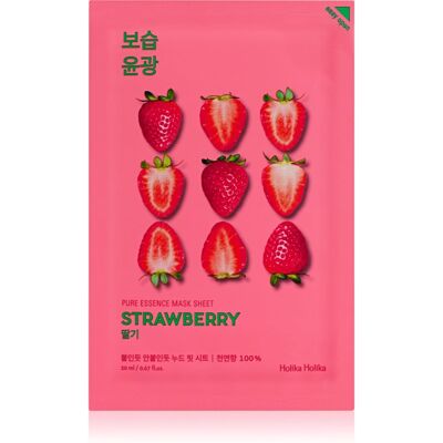 Holika Holika Pure Essence Strawberry Aufhellende Tuchmaske für einen gleichmäßigen Teint 23 ml Holika Holika Pure Essence Strawberry Aufhellende Tuchmaske für einen gleichmäßigen Teint 23 ml