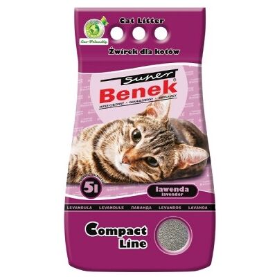 Benek Certech Super Benek Compact Lavendel - Katzenstreu Klumpend 5 l Benek Certech Super Benek Compact Lavendel - Katzenstreu Klumpend 5 l