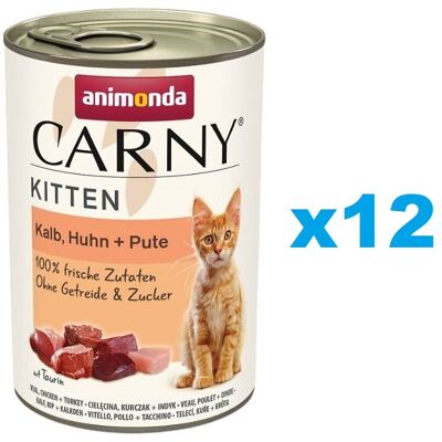 Animonda Carny Kitten Nassfutter für Kätzchen - Rind, Huhn & Pute - 400g Animonda Carny Kitten Nassfutter für Kätzchen - Rind, Huhn & Pute - 400g