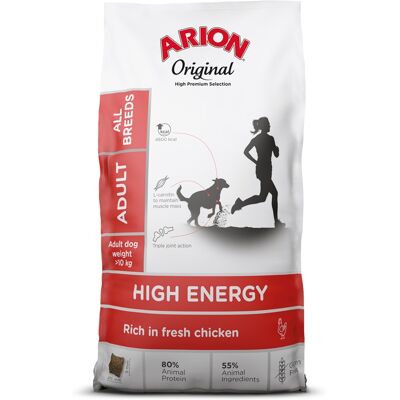 Arion Hochenergie Hundenahrung - Alle Rassen Hühnchen-Reis 12kg Arion Hochenergie Hundenahrung - Alle Rassen Hühnchen-Reis 12kg