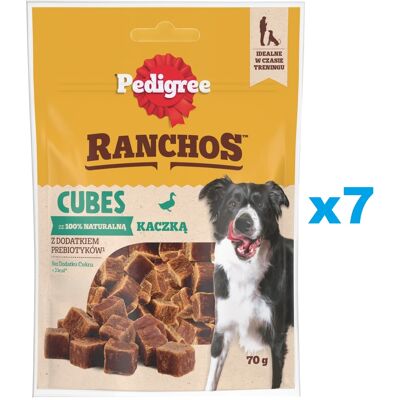PEDIGREE Ranchos Cubes 7x70 g: Zusatzfutter für adulte Hunde mit Ente PEDIGREE Ranchos Cubes 7x70 g: Zusatzfutter für adulte Hunde mit Ente