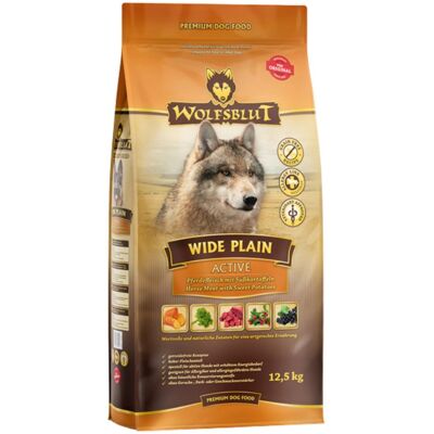 WOLFSBLUT Wide Plain Active Trockenfutter für aktive erwachsene Hunde mit Pferdefleisch und Süßkartoffeln 12,5 kg WOLFSBLUT Wide Plain Active Trockenfutter für aktive erwachsene Hunde mit Pferdefleisch und Süßkartoffeln 12,5 kg