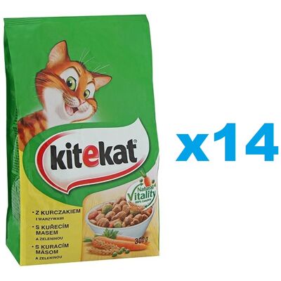 KITEKAT Katzentrockenfutter mit Huhn und Gemüse 14x300g KITEKAT Katzentrockenfutter mit Huhn und Gemüse 14x300g