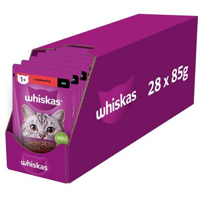 WHISKAS Adult 28x85g Nassfutter - Rindfleisch WHISKAS Adult 28x85g Nassfutter - Rindfleisch