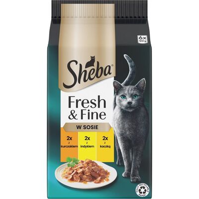 SHEBA Fresh & Fine 6x50 g Katzennassfutter in Sauce mit Huhn, Pute und Ente SHEBA Fresh & Fine 6x50 g Katzennassfutter in Sauce mit Huhn, Pute und Ente