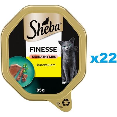SHEBA Finesse 22x85 g: Nassvollnahrung für adulte Katzen mit Huhn in Mousse SHEBA Finesse 22x85 g: Nassvollnahrung für adulte Katzen mit Huhn in Mousse