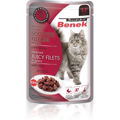BENEK Super Filets in Sauce mit Rindfleisch 85 g BENEK Super Filets in Sauce mit Rindfleisch 85 g