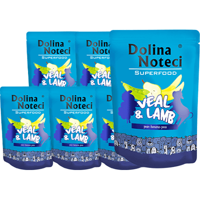 DOLINA NOTECI SuperFood Nassfutter mit Kalb und Lamm für adulte Hunde getreidefrei 10x300 g DOLINA NOTECI SuperFood Nassfutter mit Kalb und Lamm für adulte Hunde getreidefrei 10x300 g