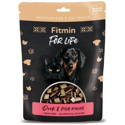 FITMIN For Life Duck and Fish Pieces Stücke von Ente und Fisch für Hunde und Katzen 70 g FITMIN For Life Duck and Fish Pieces Stücke von Ente und Fisch für Hunde und Katzen 70 g