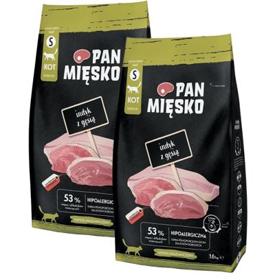 PAN MIĘSKO TRockenfutter mit Pute und Gans für adulte Katzen S hypoallergen 2x1,6 kg PAN MIĘSKO TRockenfutter mit Pute und Gans für adulte Katzen S hypoallergen 2x1,6 kg