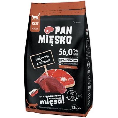 PAN MIĘSKO Trockenfutter Rind mit Hirsch für adulte Katzen M hypoallergen 10kg PAN MIĘSKO Trockenfutter Rind mit Hirsch für adulte Katzen M hypoallergen 10kg
