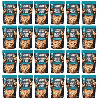 PAN MIĘSKO Nassfutter Pute mit Thunfisch Stücke in Soße für Katzen getreidefrei 24x85 g PAN MIĘSKO Nassfutter Pute mit Thunfisch Stücke in Soße für Katzen getreidefrei 24x85 g