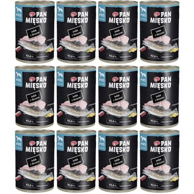 PAN MIĘSKO Nassfutter mit Pute, Dorsch und Kürbiskernen für adulte Hunde hypoallergen 12x400 g PAN MIĘSKO Nassfutter mit Pute, Dorsch und Kürbiskernen für adulte Hunde hypoallergen 12x400 g