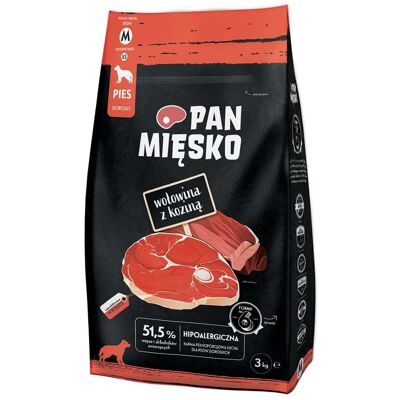 Pan Mięsko Rind und Ziege Hundefutter - Mittelgröße 3kg Pan Mięsko Rind und Ziege Hundefutter - Mittelgröße 3kg