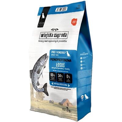 WIEJSKA ZAGRODA Trockenfutter mit Lachs Monoprotein für adulte Hunde S/M getreidefrei 2 kg WIEJSKA ZAGRODA Trockenfutter mit Lachs Monoprotein für adulte Hunde S/M getreidefrei 2 kg