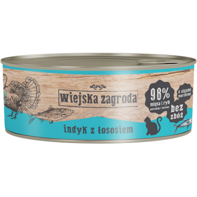 WIEJSKA ZAGRODA Nassfutter Truthahn mit Lachs für adulte Katzen getreidefrei 85 g WIEJSKA ZAGRODA Nassfutter Truthahn mit Lachs für adulte Katzen getreidefrei 85 g