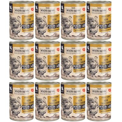 WIEJSKA ZAGRODA Nassfutter Pute mit Huhn für Kätzchen getreidefrei 12x400g WIEJSKA ZAGRODA Nassfutter Pute mit Huhn für Kätzchen getreidefrei 12x400g