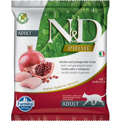 FARMINA N&D Prime Trockenfutter mit Huhn und Granatapfel für adulte Katzen 50 g FARMINA N&D Prime Trockenfutter mit Huhn und Granatapfel für adulte Katzen 50 g