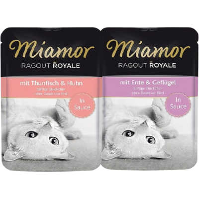 MIAMOR Ragout Royal Thunfisch und Huhn + Ente mit Huhn in Soße 24x100 g MIAMOR Ragout Royal Thunfisch und Huhn + Ente mit Huhn in Soße 24x100 g