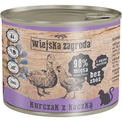 WIEJSKA ZAGRODA Nassfutter Huhn und Ente für adulte Katzen getreidefrei 200 g WIEJSKA ZAGRODA Nassfutter Huhn und Ente für adulte Katzen getreidefrei 200 g