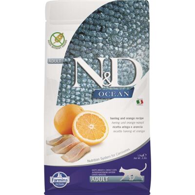 FARMINA N&D Ocean Trockenfutter mit Hering und Orange für adulte Katzen 50 g FARMINA N&D Ocean Trockenfutter mit Hering und Orange für adulte Katzen 50 g