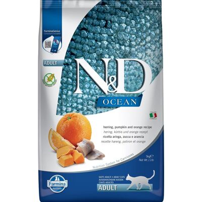 FARMINA N&D Ocean Trockenfutter mit Hering, Kürbis und Orange für adulte Katzen 50 g FARMINA N&D Ocean Trockenfutter mit Hering, Kürbis und Orange für adulte Katzen 50 g