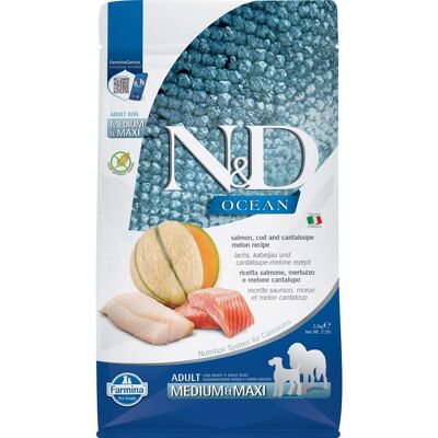 FARMINA N&D Ocean Trockenfutter mit Lachs, Kabeljau und Melone für adulte Hunde Medium & Maxi 100 g FARMINA N&D Ocean Trockenfutter mit Lachs, Kabeljau und Melone für adulte Hunde Medium & Maxi 100 g