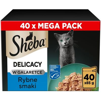 SHEBA Delicacy Rybne smaki w galaretce 40x85 g mokra karma dla kotów SHEBA Delicacy Rybne smaki w galaretce 40x85 g mokra karma dla kotów