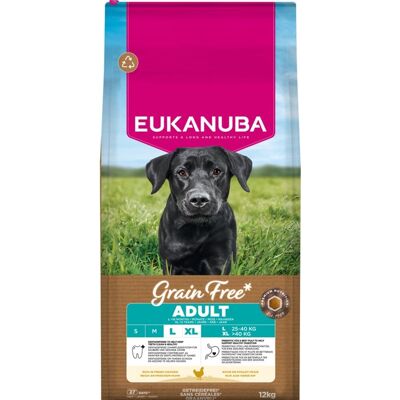 EUKANUBA Grain Free Adult Large Chicken 12 kg bezzbóżowa karma dla psów dużych ras z kurczakiem EUKANUBA Grain Free Adult Large Chicken 12 kg bezzbóżowa karma dla psów dużych ras z kurczakiem