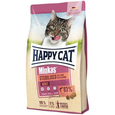 HAPPY CAT Minkas Sterilised Trockenfutter mit Lachs für sterilisierten Katzen 10 kg HAPPY CAT Minkas Sterilised Trockenfutter mit Lachs für sterilisierten Katzen 10 kg