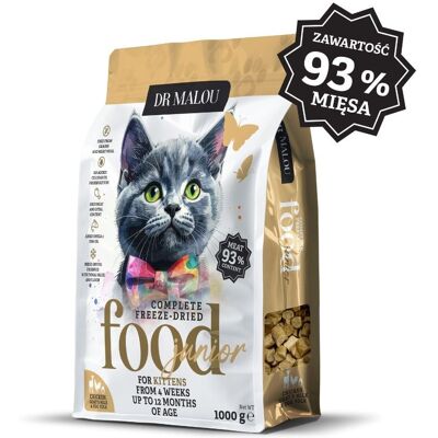 DR MALOU Kitten Gefriergetrocknetes Trockenfutter Huhn mit Ziegenmilch und Eigelb für Kätzchen 1 kg DR MALOU Kitten Gefriergetrocknetes Trockenfutter Huhn mit Ziegenmilch und Eigelb für Kätzchen 1 kg