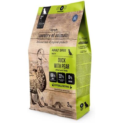 COUNTRY OF ANIMALS Duck with Pear Trockenfutter mit Ente und Birne für adulte M Hunde 2 kg COUNTRY OF ANIMALS Duck with Pear Trockenfutter mit Ente und Birne für adulte M Hunde 2 kg