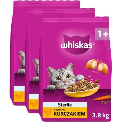 WHISKAS Steril Trockenfutter mit Huhn für Katzen 3x3,8 kg WHISKAS Steril Trockenfutter mit Huhn für Katzen 3x3,8 kg