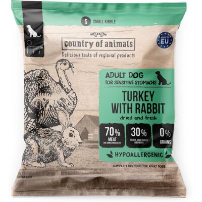 COUNTRY OF ANIMALS Trockenfutter Truthahn mit Kaninchen für adulte M Hunde 50g COUNTRY OF ANIMALS Trockenfutter Truthahn mit Kaninchen für adulte M Hunde 50g