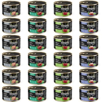 Super RAFI Nassfutter Mix 4 Geschmacks für adulte Katzen getreidefrei 24x185g Super RAFI Nassfutter Mix 4 Geschmacks für adulte Katzen getreidefrei 24x185g