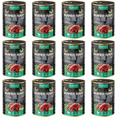 Super RAFI Nassfutter mit Gans und Putenleber für adulte sterilisierte Katzen getreidefrei 12x400g Super RAFI Nassfutter mit Gans und Putenleber für adulte sterilisierte Katzen getreidefrei 12x400g