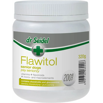 DERMAPHARM DR SEIDEL Flawitol Präparat mit Chondroitin und Glucosamin zur Linderung von Gelenkbeschwerden für Senioren Hunde 200 Tabletten DERMAPHARM DR SEIDEL Flawitol Präparat mit Chondroitin und Glucosamin zur Linderung von Gelenkbeschwerden für Senioren Hunde 200 Tabletten