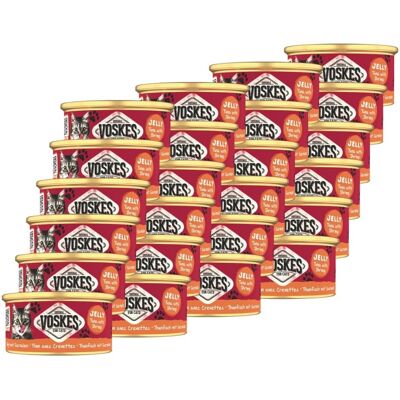 VOSKES Nassfutter mit Thunfisch und Garnelen in Gelee für Katzen 24x85 g VOSKES Nassfutter mit Thunfisch und Garnelen in Gelee für Katzen 24x85 g