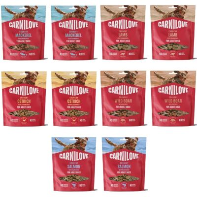 CARNILOVE Crunchy Snack Mix 5 Geschmacks für adulte Hunde knusprig getreidefrei 10x200g CARNILOVE Crunchy Snack Mix 5 Geschmacks für adulte Hunde knusprig getreidefrei 10x200g