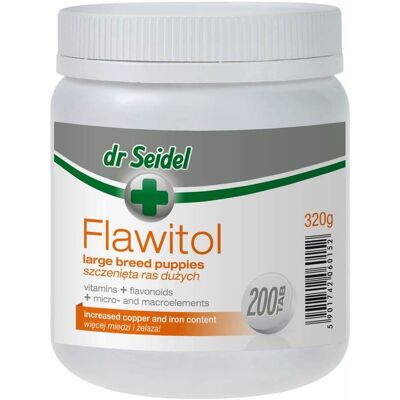DR SEIDEL Flawitol Vitamine für große Rassen Welpen 200 Tabletten DR SEIDEL Flawitol Vitamine für große Rassen Welpen 200 Tabletten
