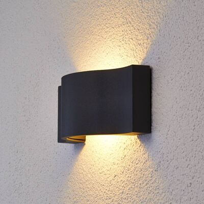 LED Außenwandleuchte JACE Lucande, schwarz, Aluminium, Modern LED Außenwandleuchte JACE Lucande, schwarz, Aluminium, Modern