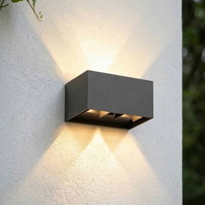 LED Außenwandleuchte Nivar Lindby, schwarz, Aluminium, Modern LED Außenwandleuchte Nivar Lindby, schwarz, Aluminium, Modern