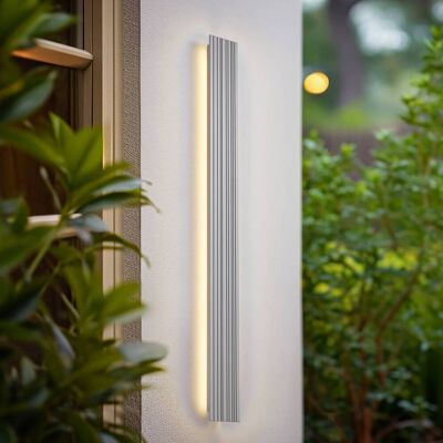 LED Außenwandleuchte Melira Lucande, alu / grau / zink, Aluminium, Modern LED Außenwandleuchte Melira Lucande, alu / grau / zink, Aluminium, Modern