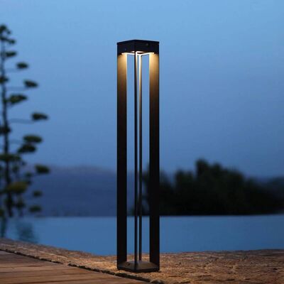 Les Jardins LED-Solarleuchte Borne mit Sensor, 90 cm, grau Borne, dimmbar, alu / grau / zink, Aluminium, Sockelleuchte Les Jardins LED-Solarleuchte Borne mit Sensor, 90 cm, grau Borne, dimmbar, alu / grau / zink, Aluminium, Sockelleuchte