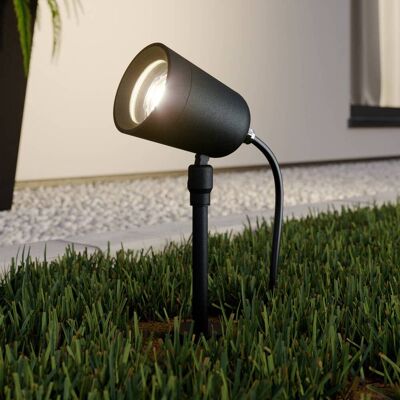 Lindby Elmana Erdspießstrahler, GU10, IP65, schwarz, Aluminium, Modern Lindby Elmana Erdspießstrahler, GU10, IP65, schwarz, Aluminium, Modern