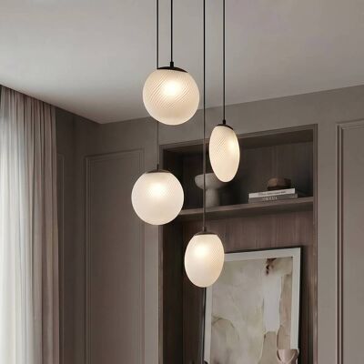 Glas Hängeleuchte Lunelle Lucande, dimmbar, für Wohn- / Esszimmer, Glas, Modern Glas Hängeleuchte Lunelle Lucande, dimmbar, für Wohn- / Esszimmer, Glas, Modern