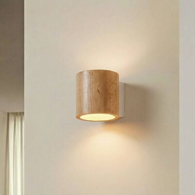 SOLLUX LIGHTING Wandleuchte - Holz Zylinder - Wandlampe SOLLUX LIGHTING Wandleuchte - Holz Zylinder - Wandlampe