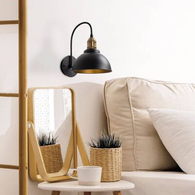 Wandleuchte Saglam, schwarz/gold, Höhe 36 cm, Metall Saglam Opviq, dimmbar, schwarz, für Wohn- / Esszimmer, Metall Wandleuchte Saglam, schwarz/gold, Höhe 36 cm, Metall Saglam Opviq, dimmbar, schwarz, für Wohn- / Esszimmer, Metall